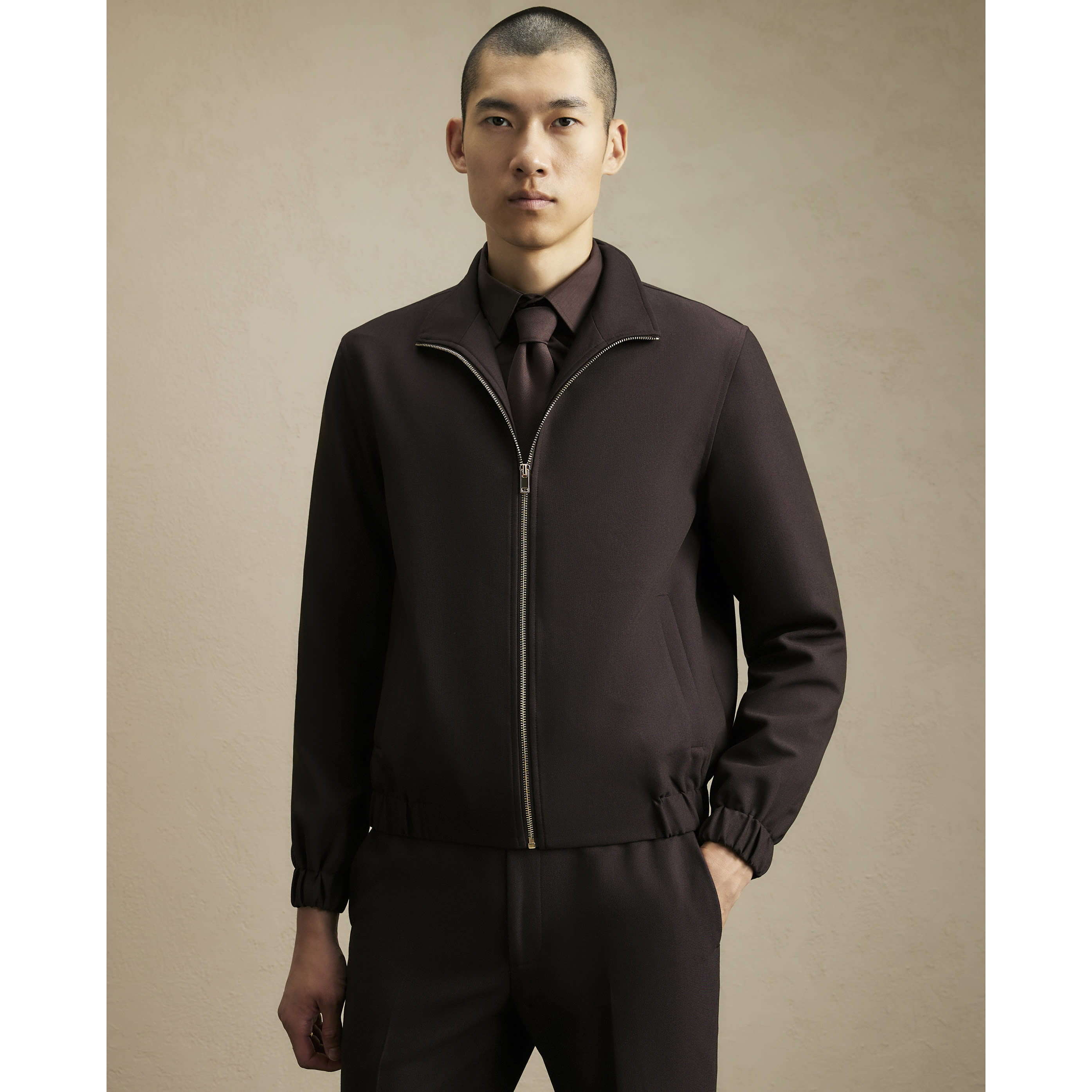 River Island Brown Funnel Neck Smart Jacket