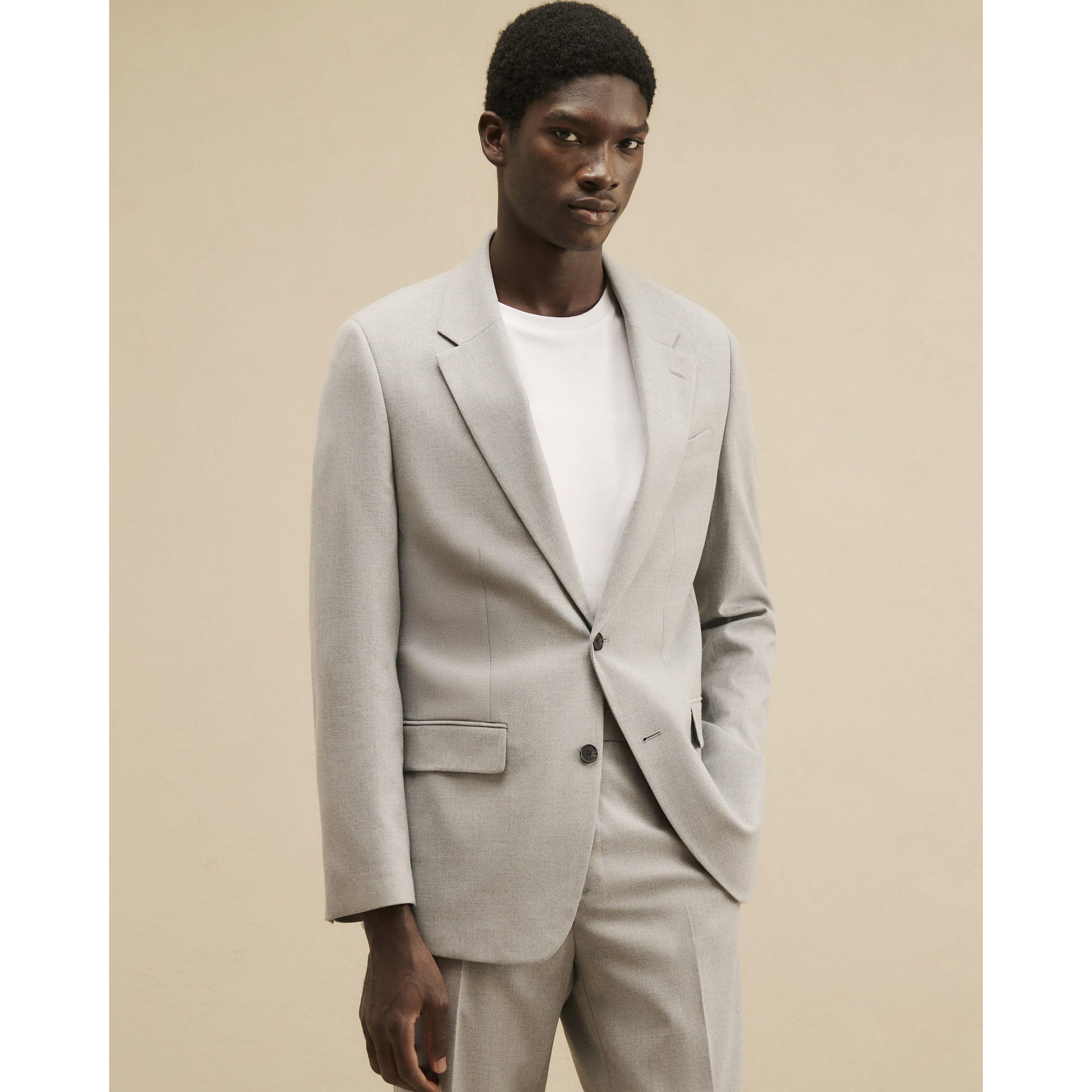 River Island Grey Regular Fit Texture Suit Jacket