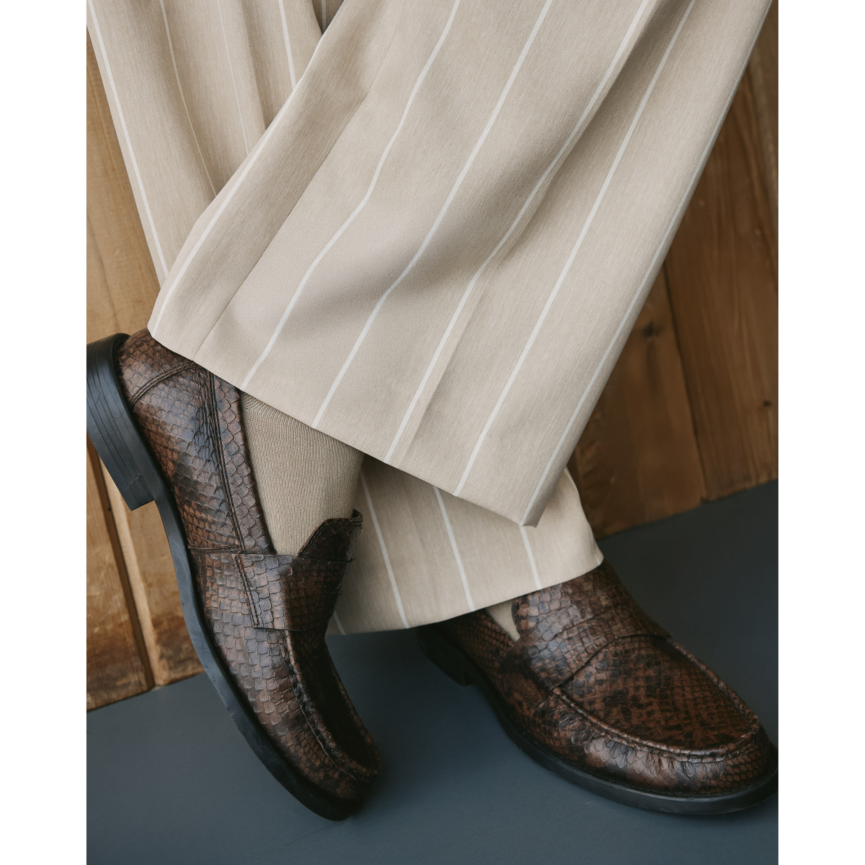 River Island Brown Twisted Tailor Snake Loafer