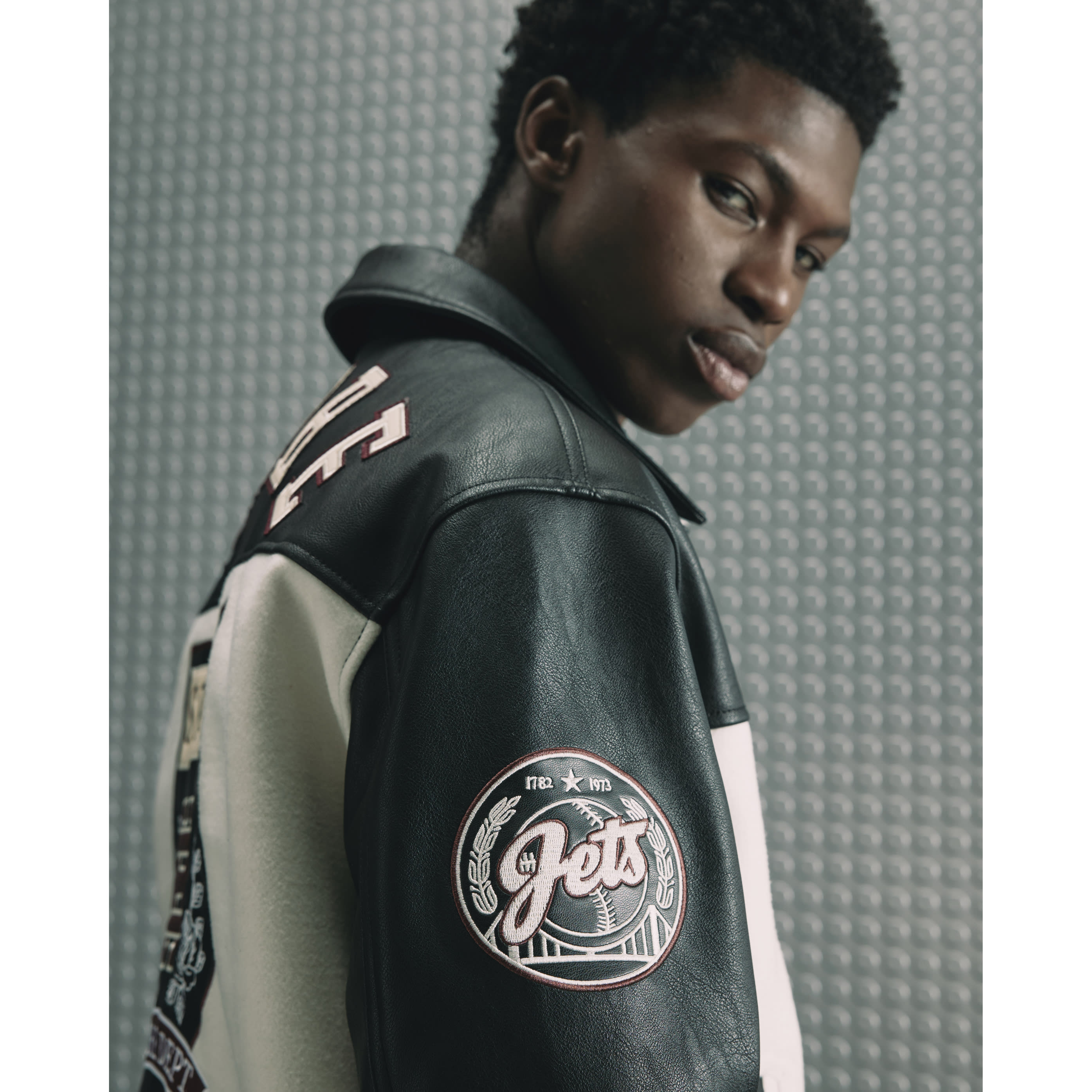 River Island Black Club House Varsity Jacket