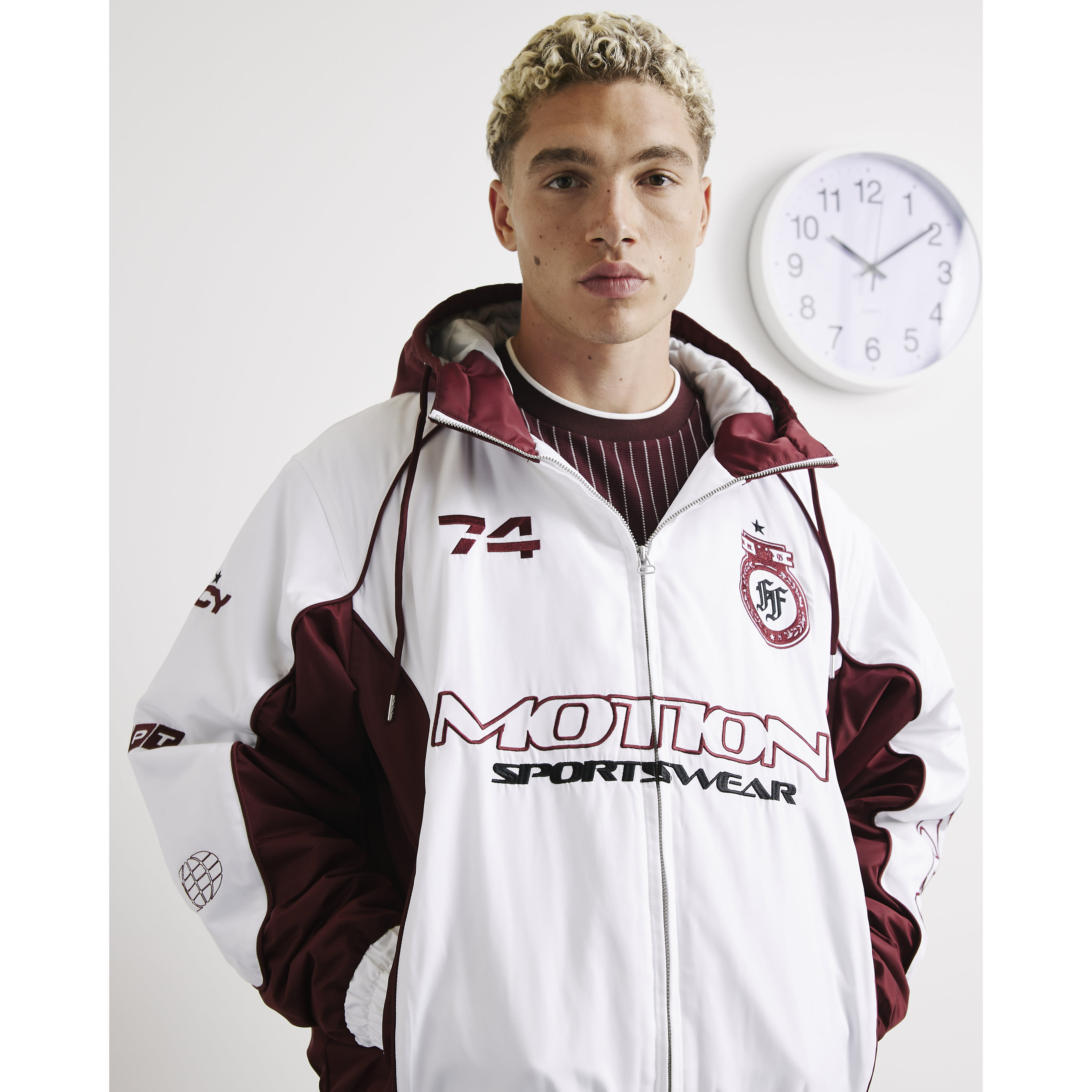 River Island White Motion Sportswear Jacket