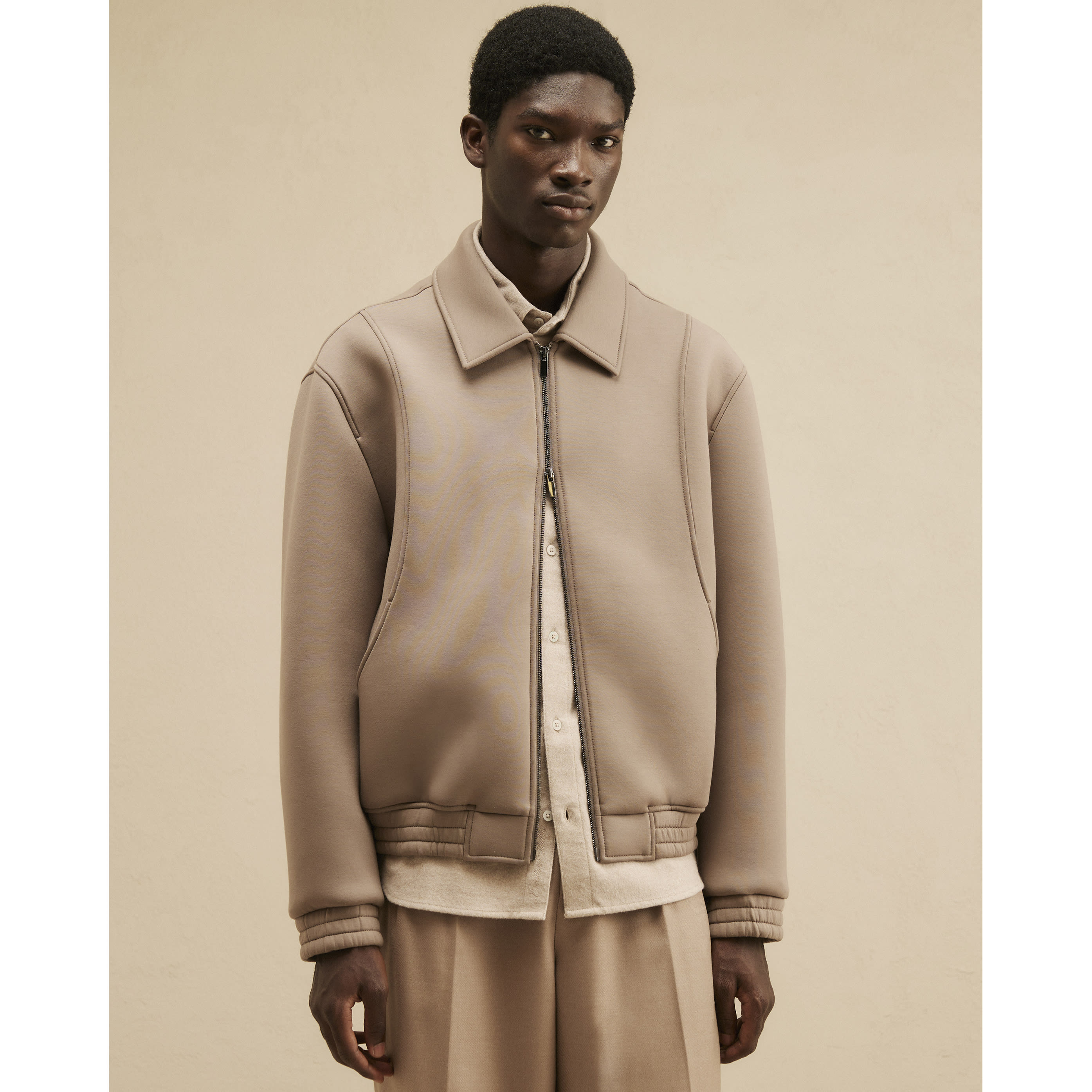 River Island Beige Premium Zipped Jacket