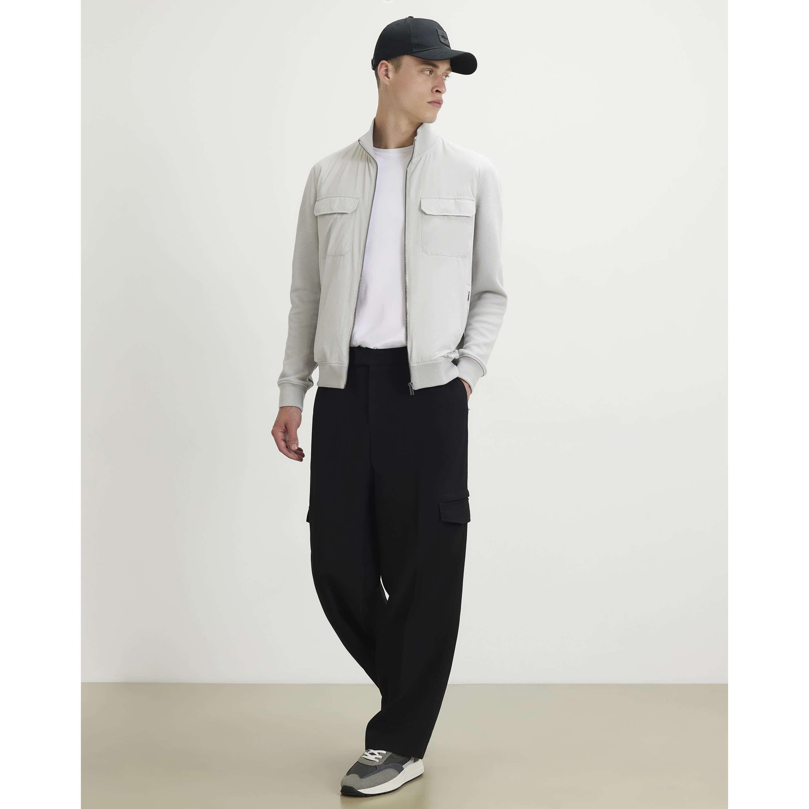 River Island Grey Funnel Neck Hybrid Jacket