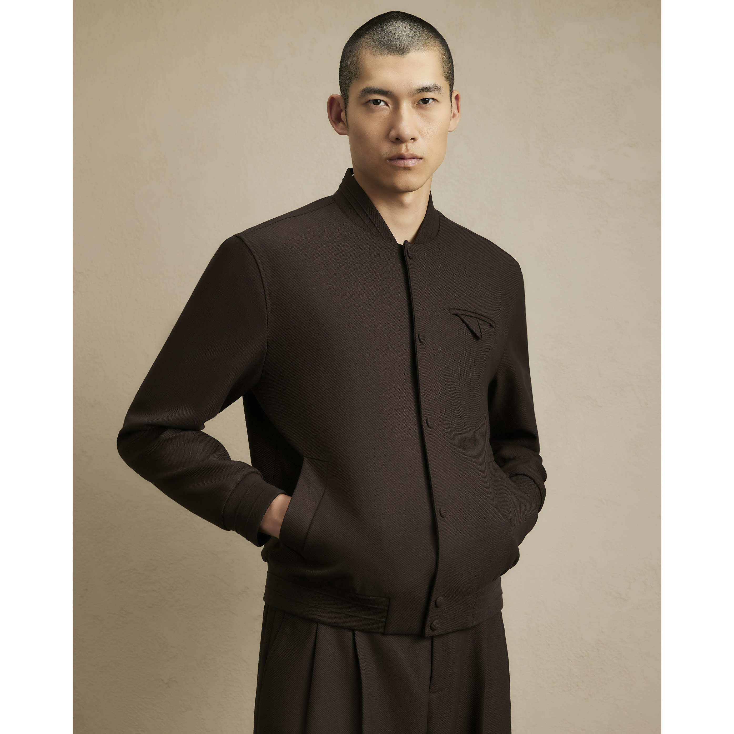 River Island Brown Smart Twill Bomber Jacket