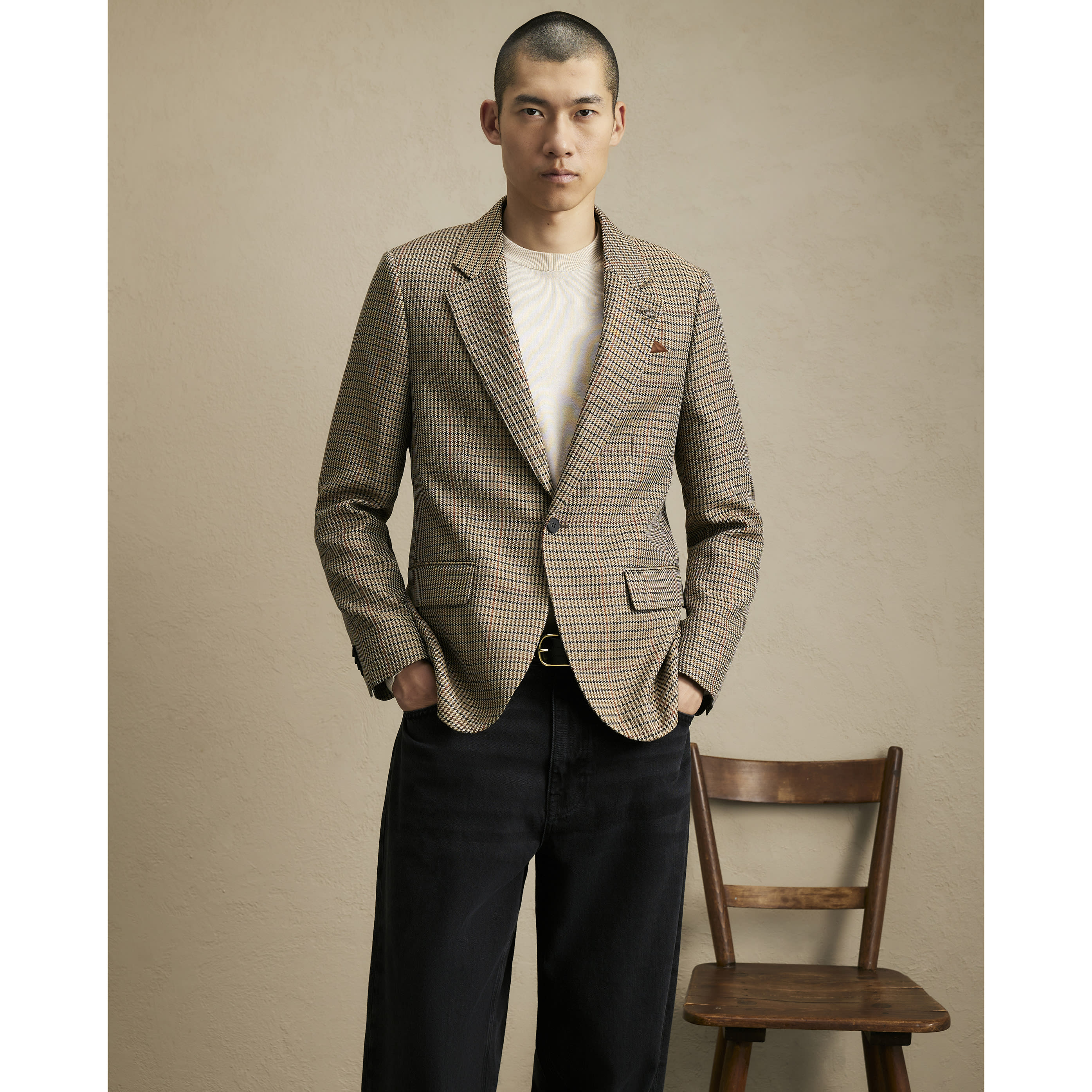 River Island Brown Puptooth Check Blazer