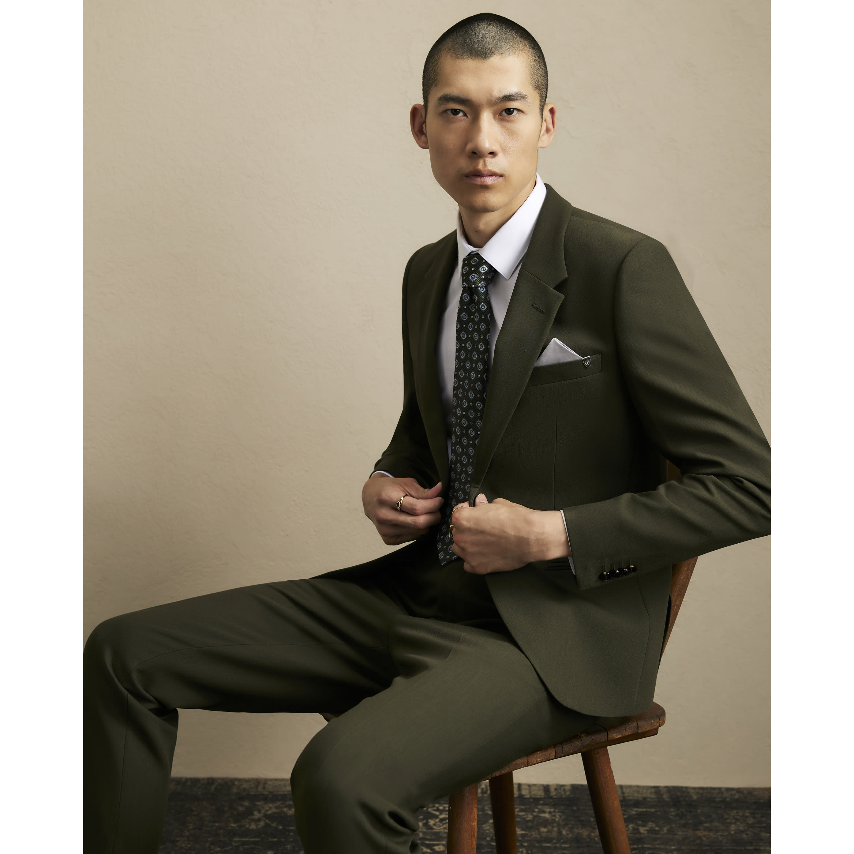 River Island Khaki Skinny Fit Suit Jacket