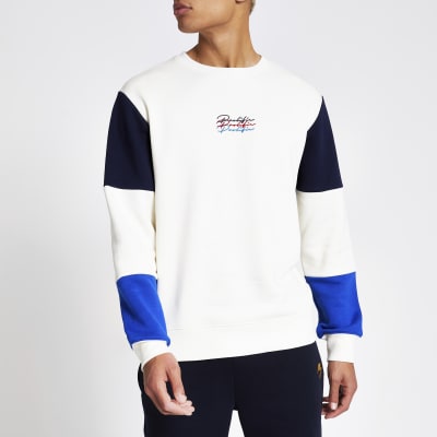 Prolific stone colour block sweatshirt