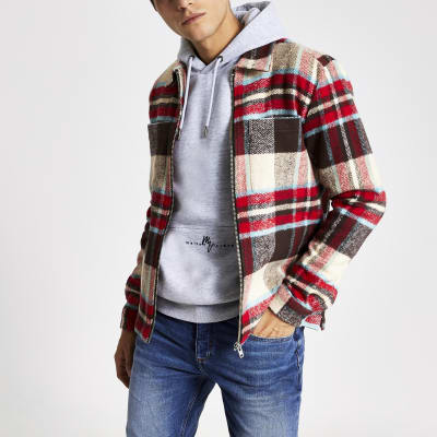 check knit overshirt
