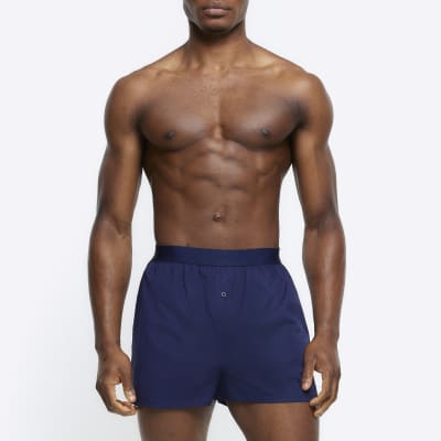 3PK Navy pure cotton Boxers River Island