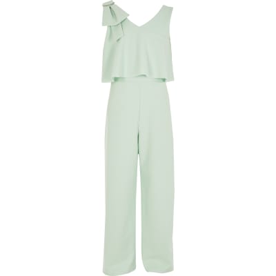 girls green jumpsuit