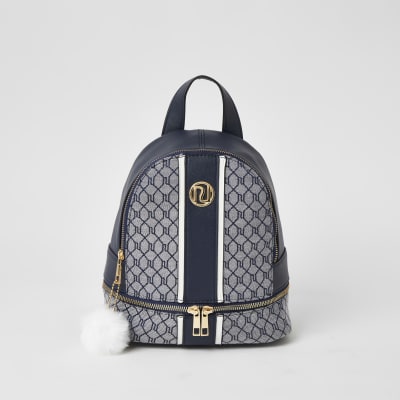 river island navy handbags