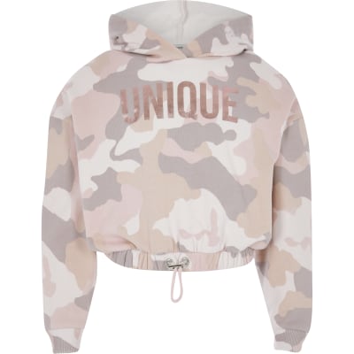 girls pink camo hoodie