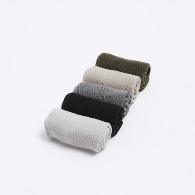 5PK Khaki ankle socks River Island