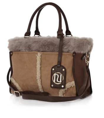 river island fur bag