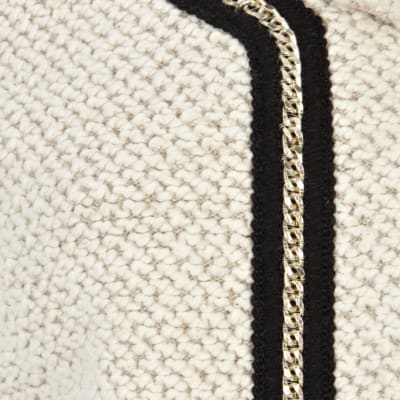 Cream chain detail textured jacket