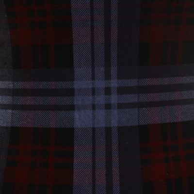 Blue tartan velvet turtle neck bodycon dress