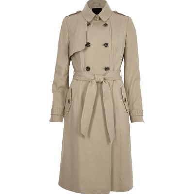 Light beige belted trench coat Coats Coats & Jackets women