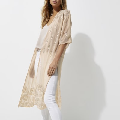 cream maxi kimono