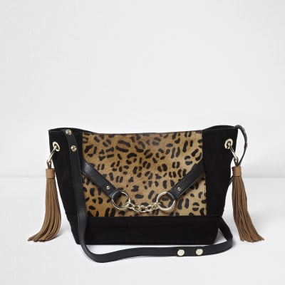 leopard print slouch bag
