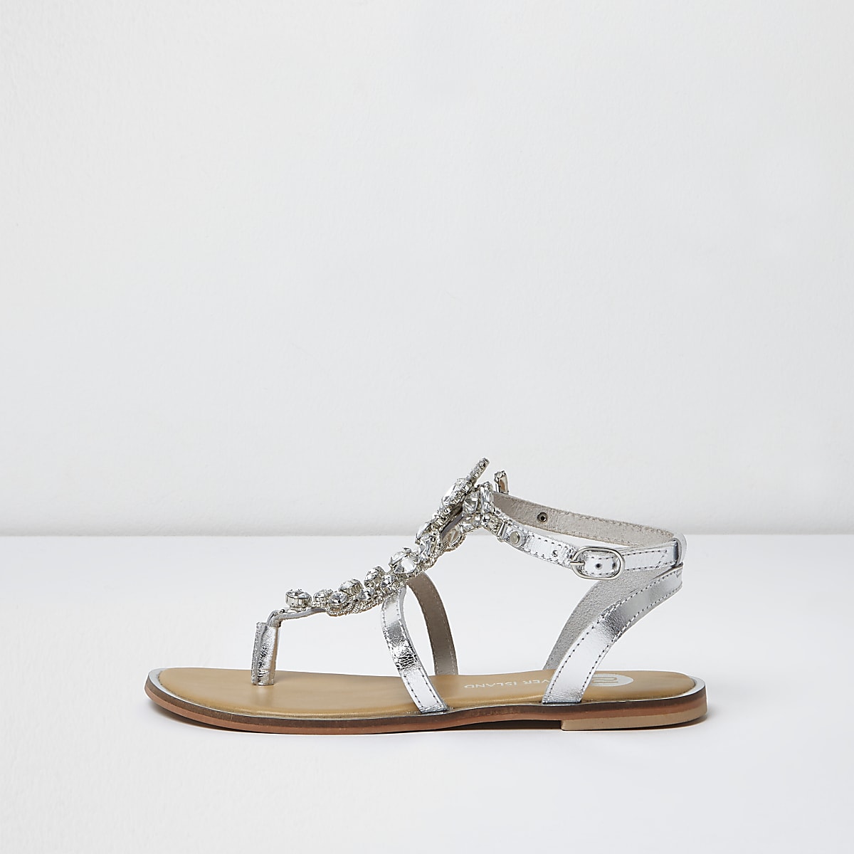 Silver metallic embellished sandals - Sandals - Shoes & Boots - women