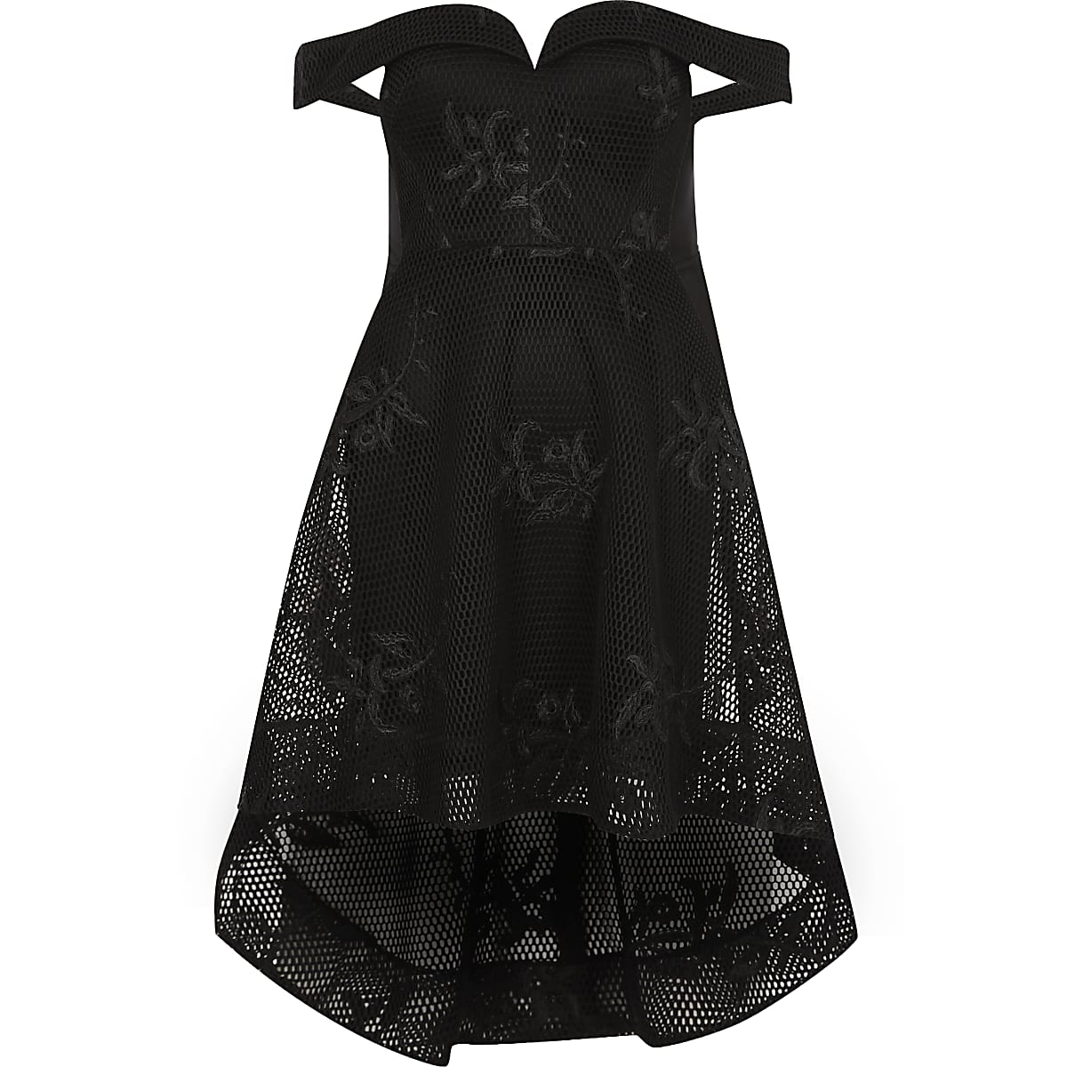 Embroidered High Low Dress
