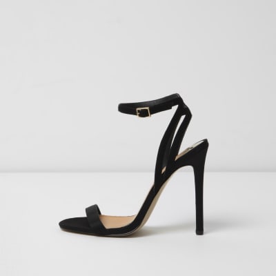 black wide fit barely there heels