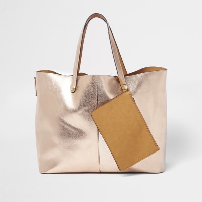 rose gold beach bag