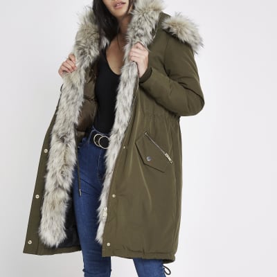 river island fur hoodie