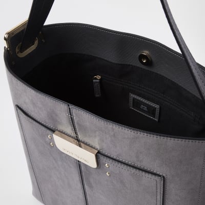 grey tab side slouch bag