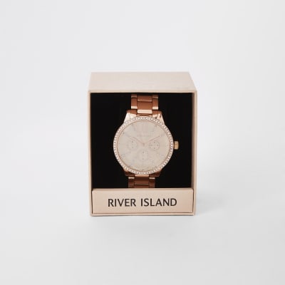 Roségoudkleurig horloge met schakelkettingband