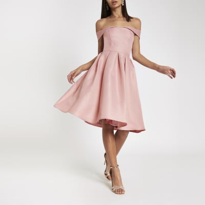 chi chi london pink bardot dress