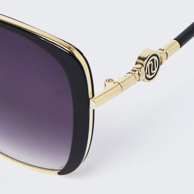 Black smoke lens glam sunglasses