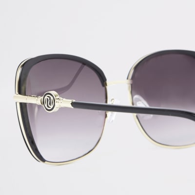 Black smoke lens glam sunglasses