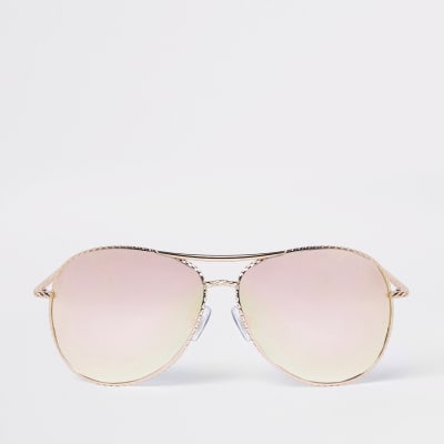 Pilotensonnenbrille in Roségold