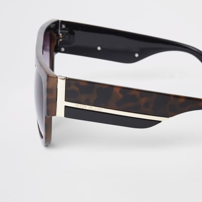 Bruine tortoise visor zonnebril