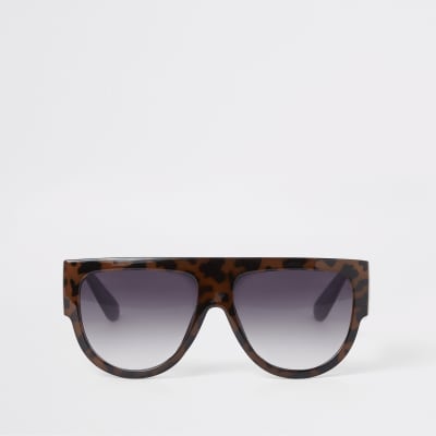 Bruine tortoise visor zonnebril