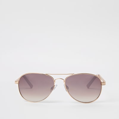 Pilotensonnenbrille in Roségold