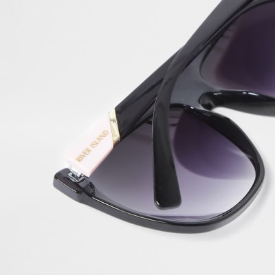 Black flat top visor sunglasses