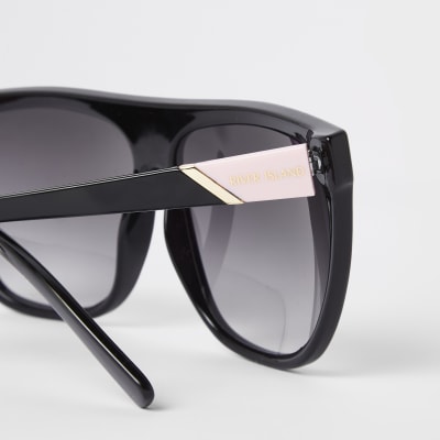 Black flat top visor sunglasses