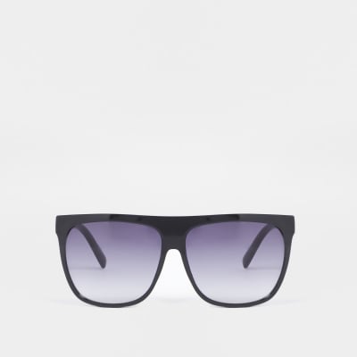 Schwarze Visor-Sonnenbrille