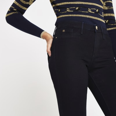 Molly - Marineblauwe jegging met halfhoge taille