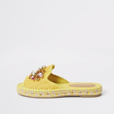 river island yellow sandals