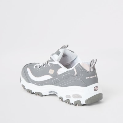 Skechers grey Biggest Fan trainers