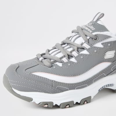 Skechers grey Biggest Fan trainers