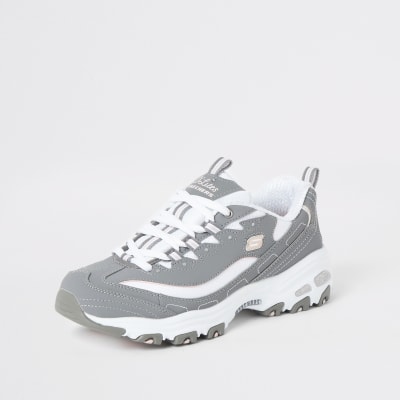 Skechers grey Biggest Fan trainers