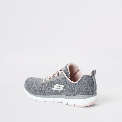 Skechers grey Flex Appeal Insiders trainers