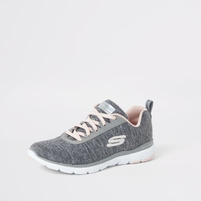 Skechers grey Flex Appeal Insiders trainers