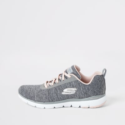 Skechers grey Flex Appeal Insiders trainers
