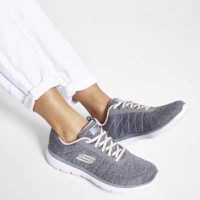 Skechers grey Flex Appeal Insiders trainers