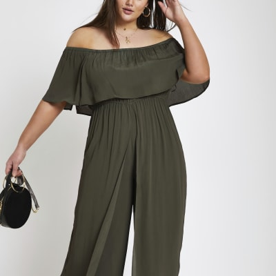 river island khaki jumpsuit